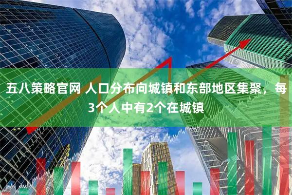 五八策略官网 人口分布向城镇和东部地区集聚，每3个人中有2个在城镇