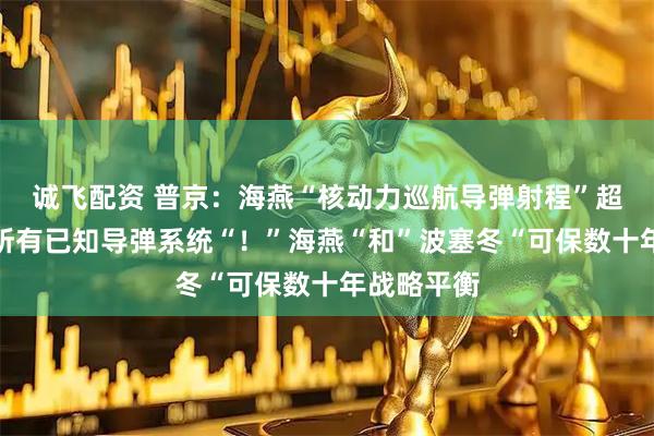 诚飞配资 普京：海燕“核动力巡航导弹射程”超过世界上所有已知导弹系统“！”海燕“和”波塞冬“可保数十年战略平衡